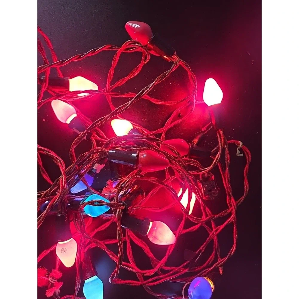 Vintage Antique Light Strands  Christmas Lights Red Blue